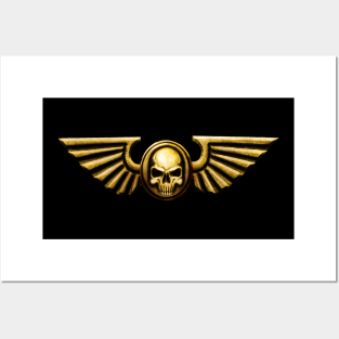 Imperial Skull and Wings Gold Posters and Art